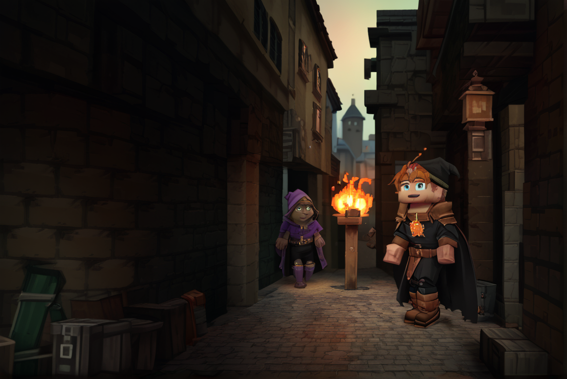 score_9, score_8_up, score_8,   <lora:Hytale_Style_for_PonyXL:1>  hyt4l3styl3, alleyway, 1boy, wizard, dungeon, fire