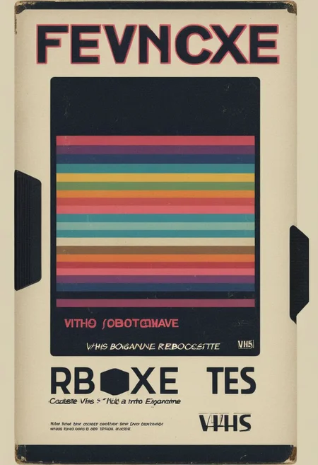 vhs-box, text focus, english text, vhs casette, "YAMER", retrowave