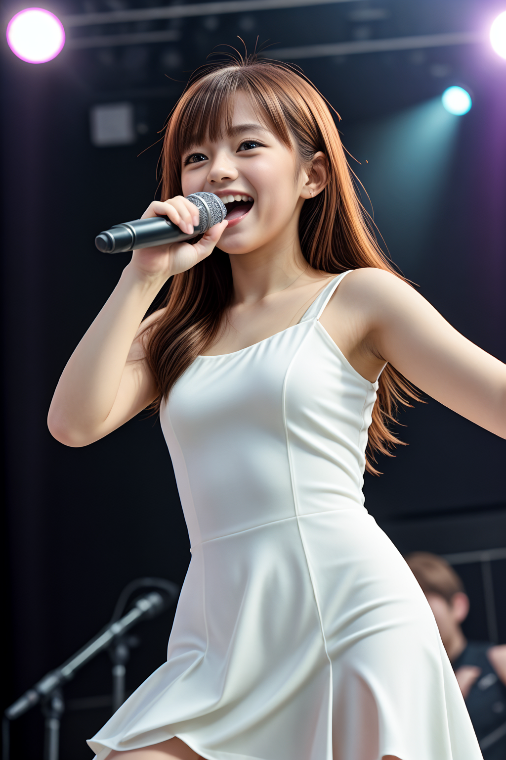 1girl, idol concert, sing, smile, dancing, singing <lora:LCM_LoRA_Weights_SD15:1>