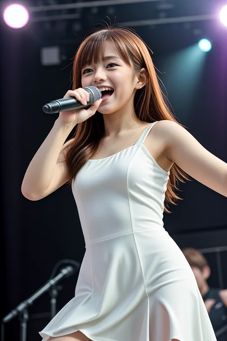 1girl, idol concert, sing, smile, dancing, singing <lora:LCM_LoRA_Weights_SD15:1>