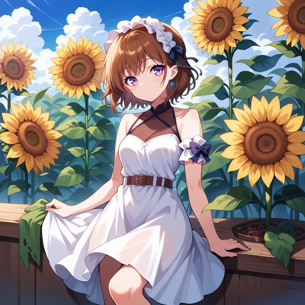 score_9, score_8_up, score_7_up, source_anime, sn0wdr0p, dress, flower, sunflower