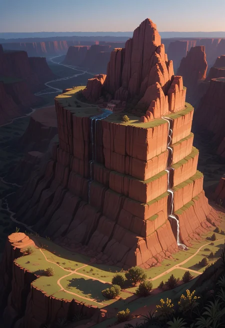 ((landscape)), (no people), score_9, score_8_up, score_7_up, score_6_up, masterpiece, best quality, semi-realistic, (source_cartoon), BREAK.
The desert gorge was a scorching formation of rock, cliffs, and silence—a place where the sun painted everything in stark contrasts of light and shadow, BREAK.
from above, landscape, Arizona, immense canyon, random rocks