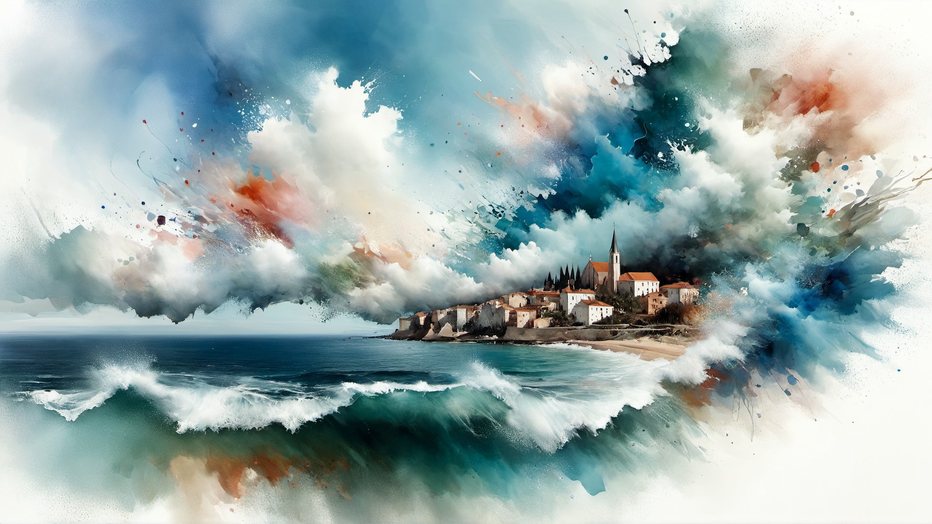 (stylized by Florian Nicolle:1.2) and (Philip Taaffe:1.1) , [Water color painting, Raw digital photo, Ornament of a landscape of a Majestic Cloudy (Sea:1.2) , Clear skies, Mixed media, portrait art, dynamic compositions, Neo-expressionism, intricate patterns, cultural references::16], <lora:ral-dissolve-sdxl:1> made out of ral-dissolve, extremely stylish, excellent composition, striking, illustrious quality