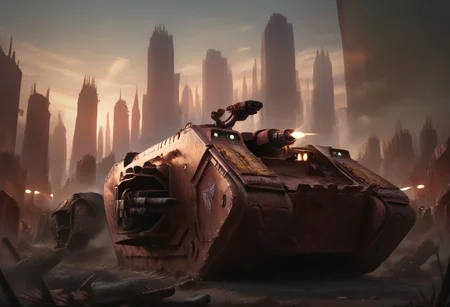 score_9, score_8_up, score_7_up, rating_safe, concept art, semi-realistic, no human.
Vehicle.
War, City.