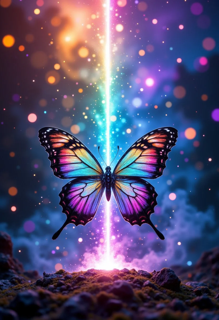 cinematic photo a radiant rainbow fountain bursts forth from a kaleidoscope of glittering gemstones, as a majestic butterfly with iridescent wings and a trail of sparkling stardust unfurls its delicate beauty amidst the shimmering mist, surrounded by a chorus of singing fireflies and a procession of gleaming lanterns carried by dancing clouds. . 35mm photograph, film, bokeh, professional, 4k, highly detailed
, aidmafluxpro1.1, aidmaimageupgrader, aidmaHyperrealism