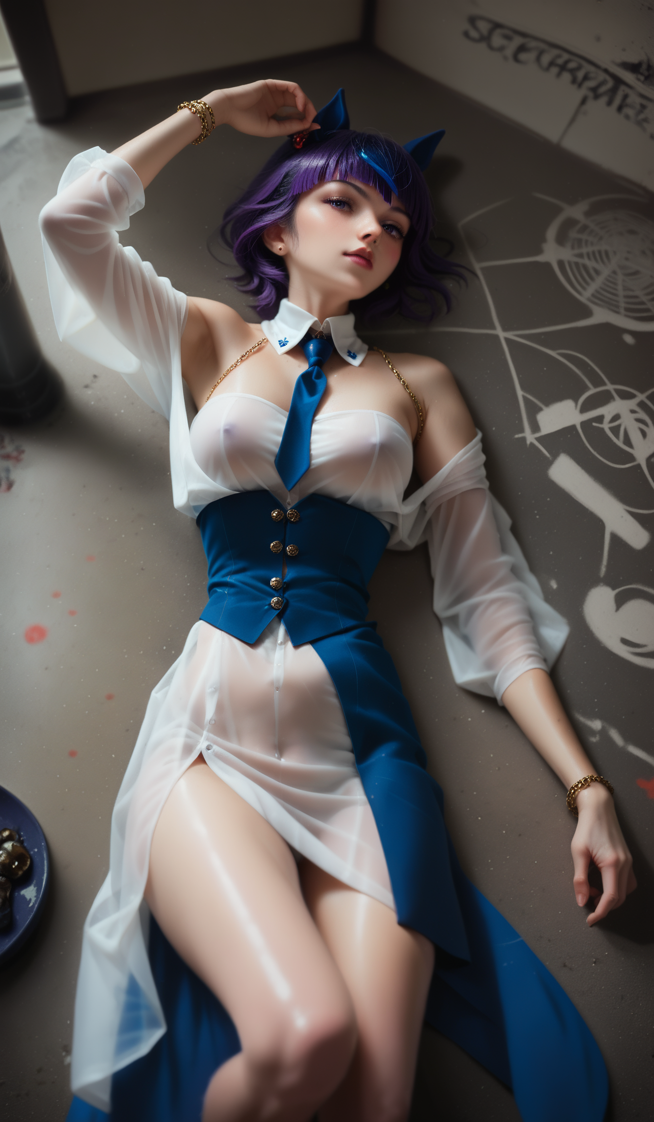 score_9, score_8_up, 
(kawakami princess \(umamusume\), umamusume),
(dynamic angle,dynamic pose),shine,glowing,energy coalescing and vibrating,whole_body,Lying down,
wearing see-through gown,charming,alluring,seductive,erotic,enchanting,
(tailored upper body clothing,  nano-linked metal, marble, charcoal, long sleeves, Mini Length, high waist, Studs,,Low Back,,Suspender Buttons, tight lower body clothing, virtual reality fabric,  metallic plates, Oversized Fit, drop waist, Open Back,,Two-Piece Set, Tie Closure,,pockets,,fringe,,Illustration,asymmetric hem),(body chain, gleeful very slightly included (vs1) jasper, mixed cut, brilliant cut facets, 7.00 carat, rainbow-like,    submetallic, rose gold, solid, sturdiness, stabilization, art deco setting, antique, common, delicate, art nouveau, zodiac signs),(hidden valley, fen,chimney flue,graffiti),(warehouses, polycarbonate roofing roof,Lapis Lazuli, LED Outdoor Lights,Torches (Traditional or Modern), pond and pool lighting),