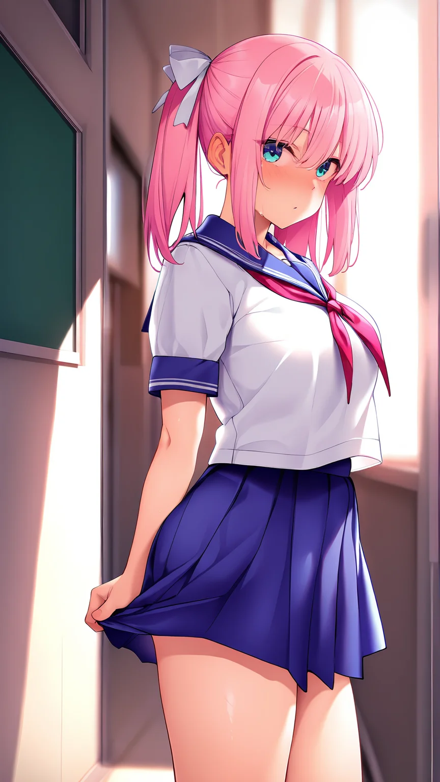 amazing quality,absurdres,best quality,masterpiece,highres,newest,detailed,detailed body,detailed face,masterpiece,best quality,solo,
ayano,1girl,school uniform,pink hair,solo,twintails,serafuku,<lora:ayano:1>,