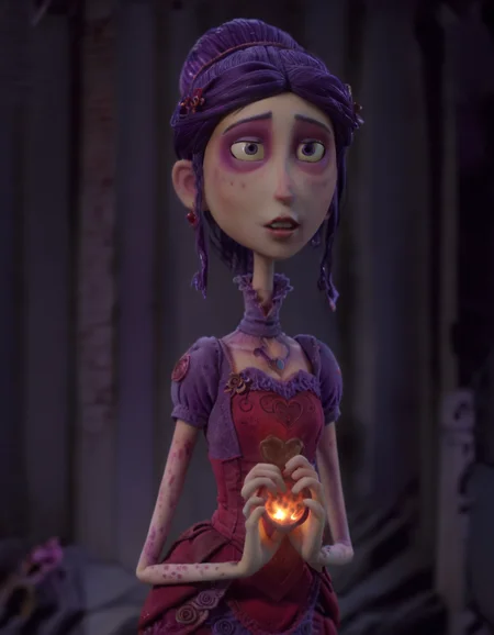 stopmotion, Violetta Emberheart character <lora:STOPMO_2.0_RC:1.0>
