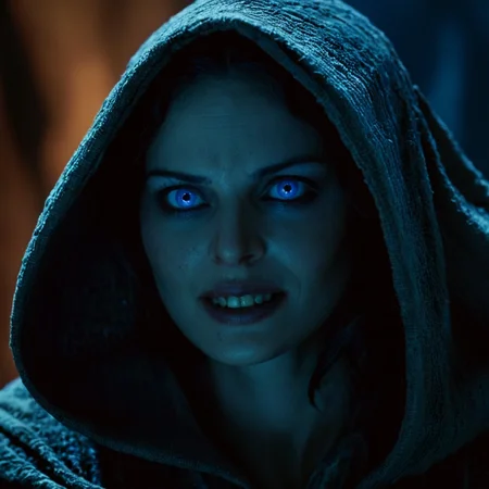 Horror-themed, cinematic film still of <lora:add-detail-xl:0.1>1
<lora:detailed:0.2>
<lora:perfection style:0.2>
<lora:eyetune:0.5>
<lora:xl_more_art-full_v1:0.3>
<lora:Ron Fricke style:0.3>
<lora:The Passion of the Christ style:0.9>
<lora:TeethXL:1>
In the 1st century ancient history, an epic dramatic cinematic photo of a devil with a hood on in a dark room,1girl,solo,looking at viewer,smile,blue eyes,teeth,portrait,blue theme,realistic ,horror movie themed, sharp, detailed, epic photography, artistic, dramatic light, cinematic style, film style, The Passion of the Christ style, Eerie, unsettling, dark, spooky, suspenseful, grim, highly detailed