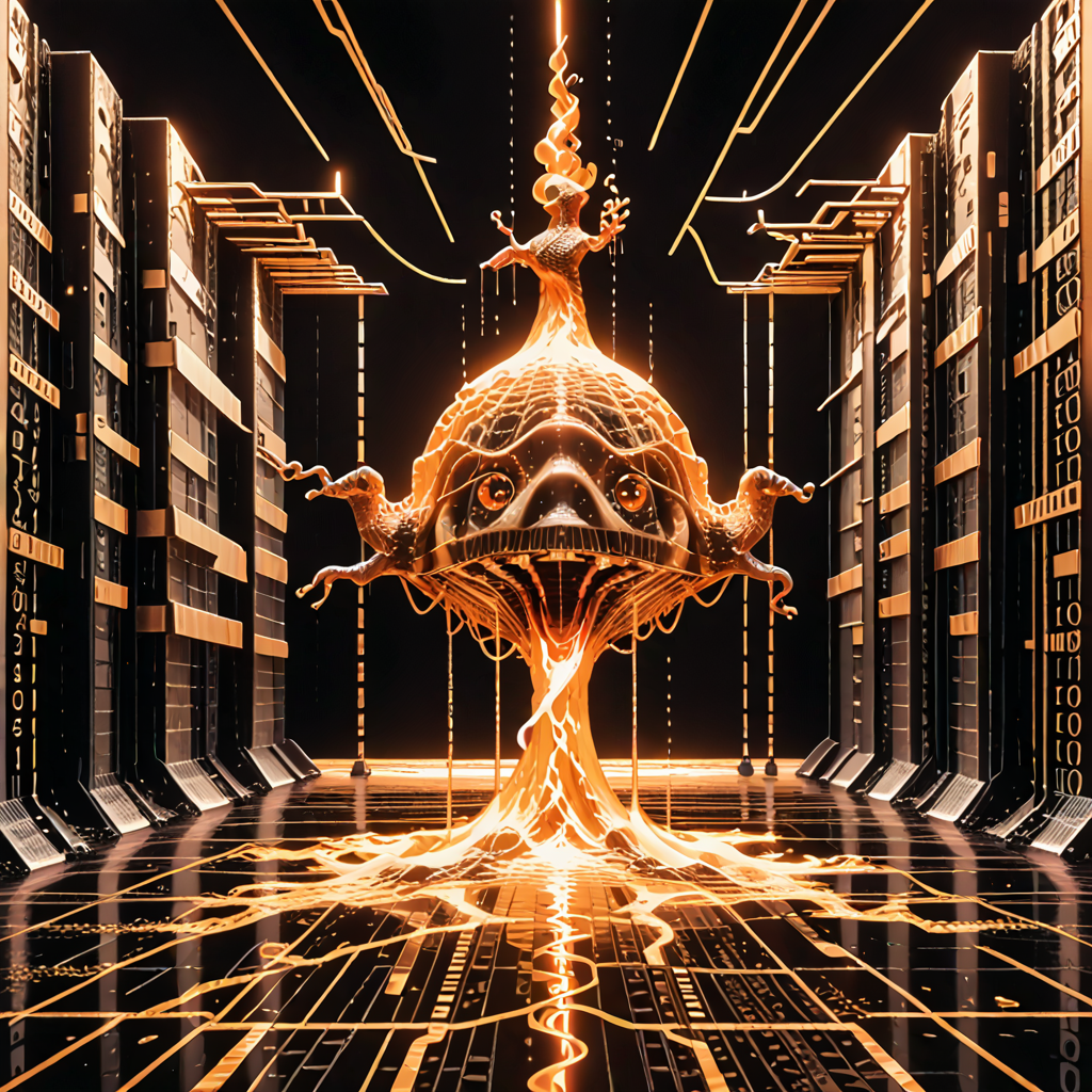 detailed, realistic, 8k uhd, high quality, source anime, illustration, masterpiece, shark is fighting against phoenix, action pose, cafe,  codeandigital,  digital world, digital, science fiction, matrix background, , cinematic light   <lora:Code__Digital_World_Morph_PONY_XL_by_UOC:1.2> <lora:spo_sdxl_10ep_4k-data_lora_webui> <lora:dmd2_sdxl_4step_lora_fp16>