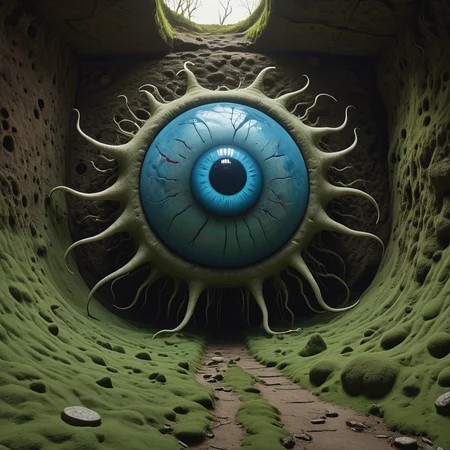 (Fisheye rectilinear lenses:1.5), pov . 20mm photograph of collodion Mass versus idea, Consciousness inside neural machine, Beksinski Rubens style. Be creative. monster, open mouth pixar sci - fi movie by weta, marvel, maxim magazine cover, unreal engine, sunburn, iridescent, bright morning, mappa, high, film, bokeh, professional, photorealistic. 4k, highly detailed dim volumetric lighting, 8k octane beautifully detailed render, post-processing, hyper-detailed, intricate, epic composition, highly detailed attributes, atmosphere, cinematic natural lighting, masterpiece, trending, stunning, flawless completion, lifelike texture, perfection <lora:Angst:0.45>
