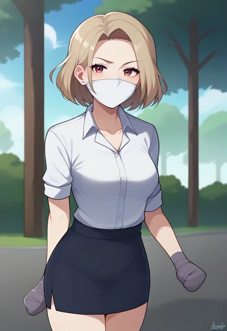 score_9,score_8_up,score_7_up,score_6_up,score_5_up,score_4_up, BREAK
1girl, office lady, collared shirt, pencil skirt, (medium breasts):1.2,
outdoors, nature, day, sunlight, horizon, solo, cowboy shot, looking at viewer, clenched hands, (arms at sides):1.3,
tapedhand, taped hands, taped fingers, over the nose gag, gagged,
<lora:tapedhandsponyxl-07:1> <lora:otngagponyxl:1>
