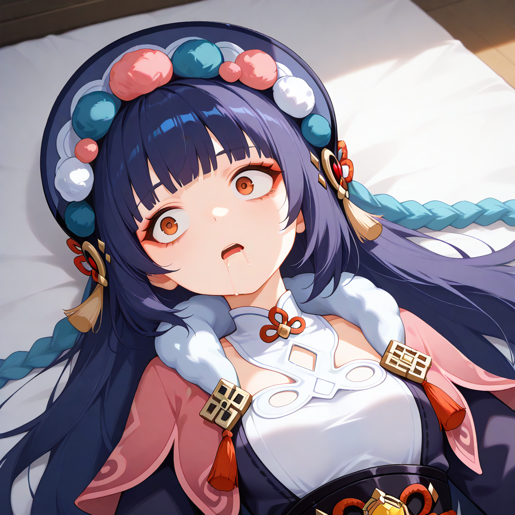 anime,(realistic:0.4),<lora:StS_IllustXL_Breast_Size_Slider_v1.0:-0>,<lora:Nipple Size Slider_ILXL:-1>,<lora:SkindentationIL3.4:1>,<lora:StS_Age_Slider_Illustrious_v1:-0>,1girl,unconscious,<lora:Unconscious_with_eyes_open:0.8>,0utc0ld,saliva,drooling,drool,wide-eyed,looking away,Yun Jin \(genshin impact\),,lying,bed,upper body