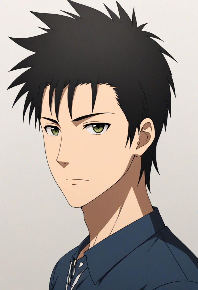 Highres, Masterpiece, High Quality, 4K, 8K, solo, 1Boy, Soujirou Agata, borown eyes, black hair, Shirt, passport_photo_style, looking at viewer, focused gaze forward, plain background, straight body, head upright, easynegative, detailed_eye_model