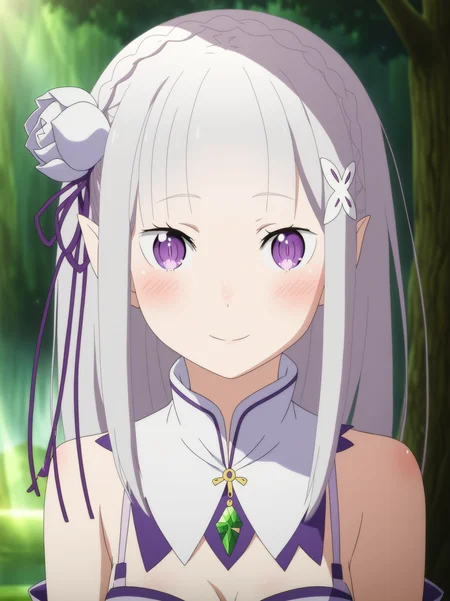 <lora:Emilia_PonyV0.1:1>, em_rezero 1girl