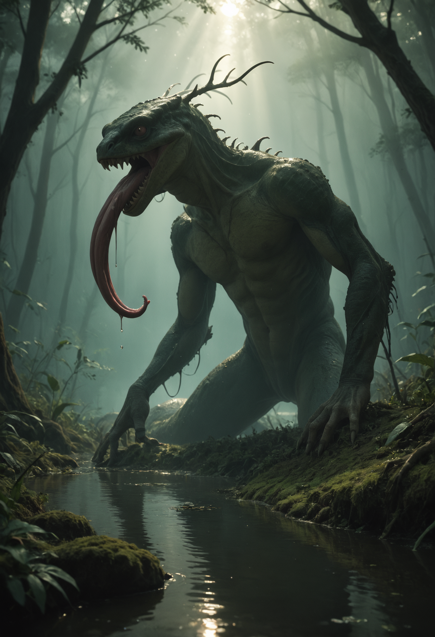 score_9, score_8_up, score_7_up, score_6_up, score_5_up, score_4_up,
rating_safe,
handsome
sea
 1boy,
short,
short antenna
  ,long tongue
  ,
hybrid creature
  ,
misty swamp,
prancing,
dramatic lighting, chiaroscuro,dusk,
detailed realistic photo <lora:zavy-cntrst-sdxl:0.7>