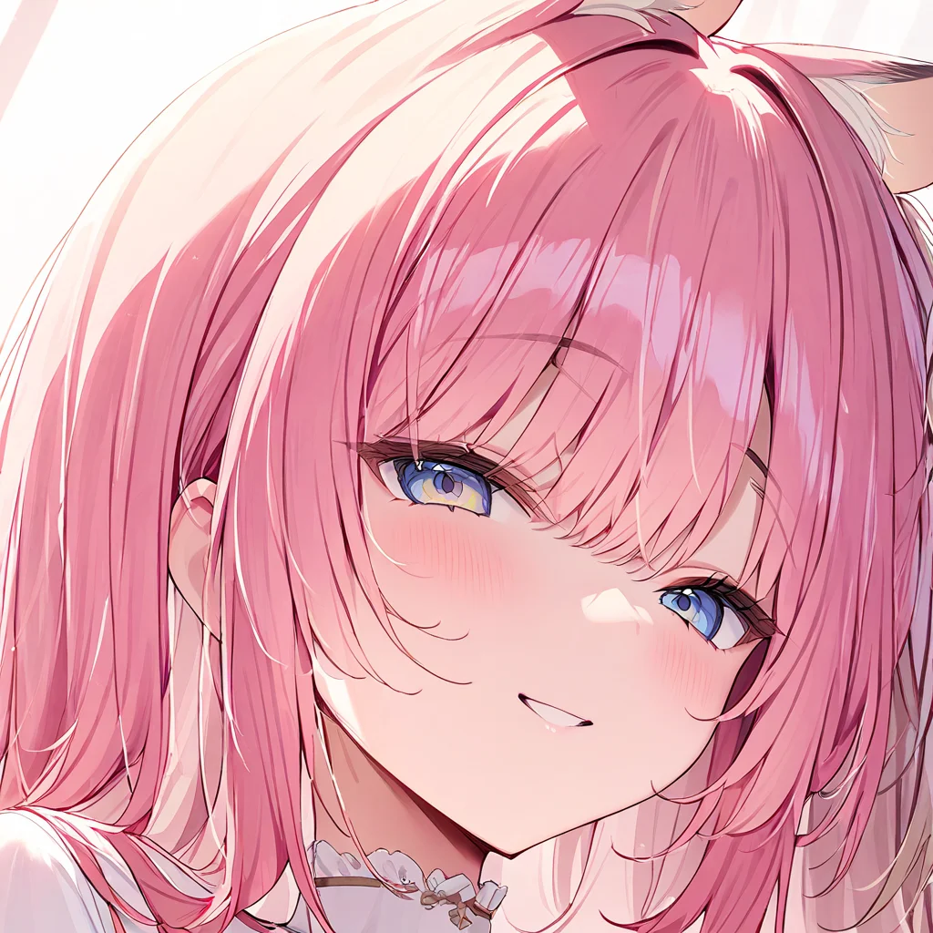 1girl,close-up,head focus,pink hair,masterpiece, best quality, very aesthetic, absurdres , <lora:yatanukikey face XL-v1:1>