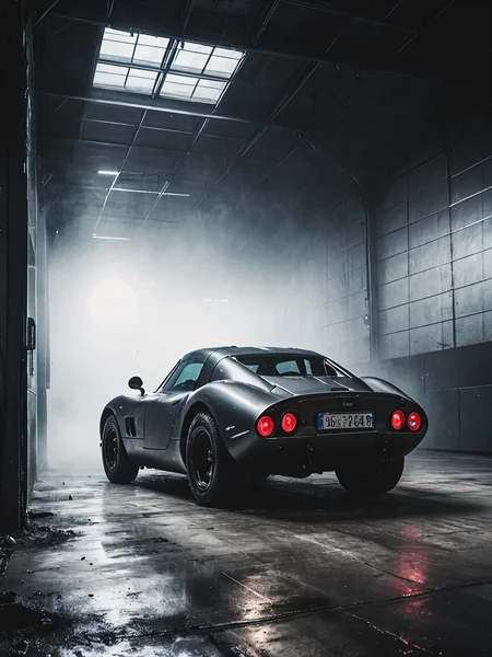 armored car in hangar, carbon body, Leica Q2 with Summilux 35mm f/1.2 ASPH, Ultra High Resolution, detailed background, dramatic angle, epic composition, high quality , (8k, RAW photo, highest quality), hyperrealistic,,<lora:add-detail-xl:1>, <lora:Desolation:0.8>