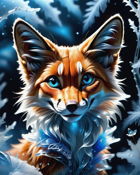 score_9, score_8_up, score_7_up, intricate details, rating_safe,
<lora:BioIceCrystalsPONY:1>, 1boy(made out of Jed-Blmicry, bioluminiscence, translucent,
feral furry, fox,
full body, looking at the viewer, solo, smiling), detailed background, depth of field, subsurface scattering,
<lora:ral-chrosc-clr:0.3>, ral-chrosc-clr,
<lora:xl_more_art-full_v1:0.3>,
<lora:add-detail-xl:0.3>
