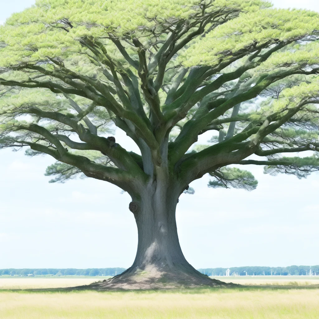 anime A large Tree stands in the center of a field (TreePhoto style:1) <lora:djzTreePhoto:0.8)
