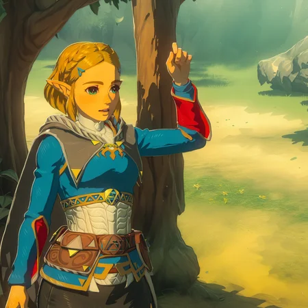 score_9,score_8_up,score_7_up,rating_safe,1girl,princess zelda,<lora:botw_style:1>,outdoors,