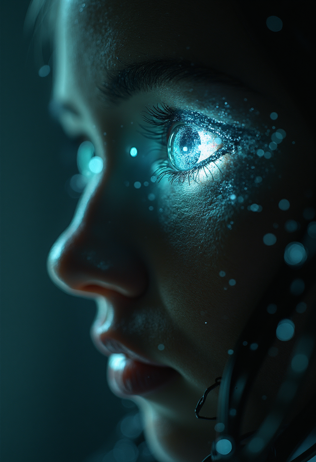 Yuri Shwedoff
woman (cyborg:1.35) (dark black void contact lens:1.5) by Tony Conrad ,Biopunk, , shallow depth of field, vignette, (Fiber optic light painting) (Fujicolor Superia X-TRA 400:) (Light tracing) (Dramatic lighting)