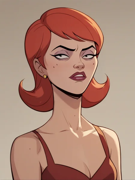 score_9, score_8_up, score_7_up, score_6_up, score_5_up, <lora:VentureBrosXLP:1> venture bros, solo, 1girl, red hair