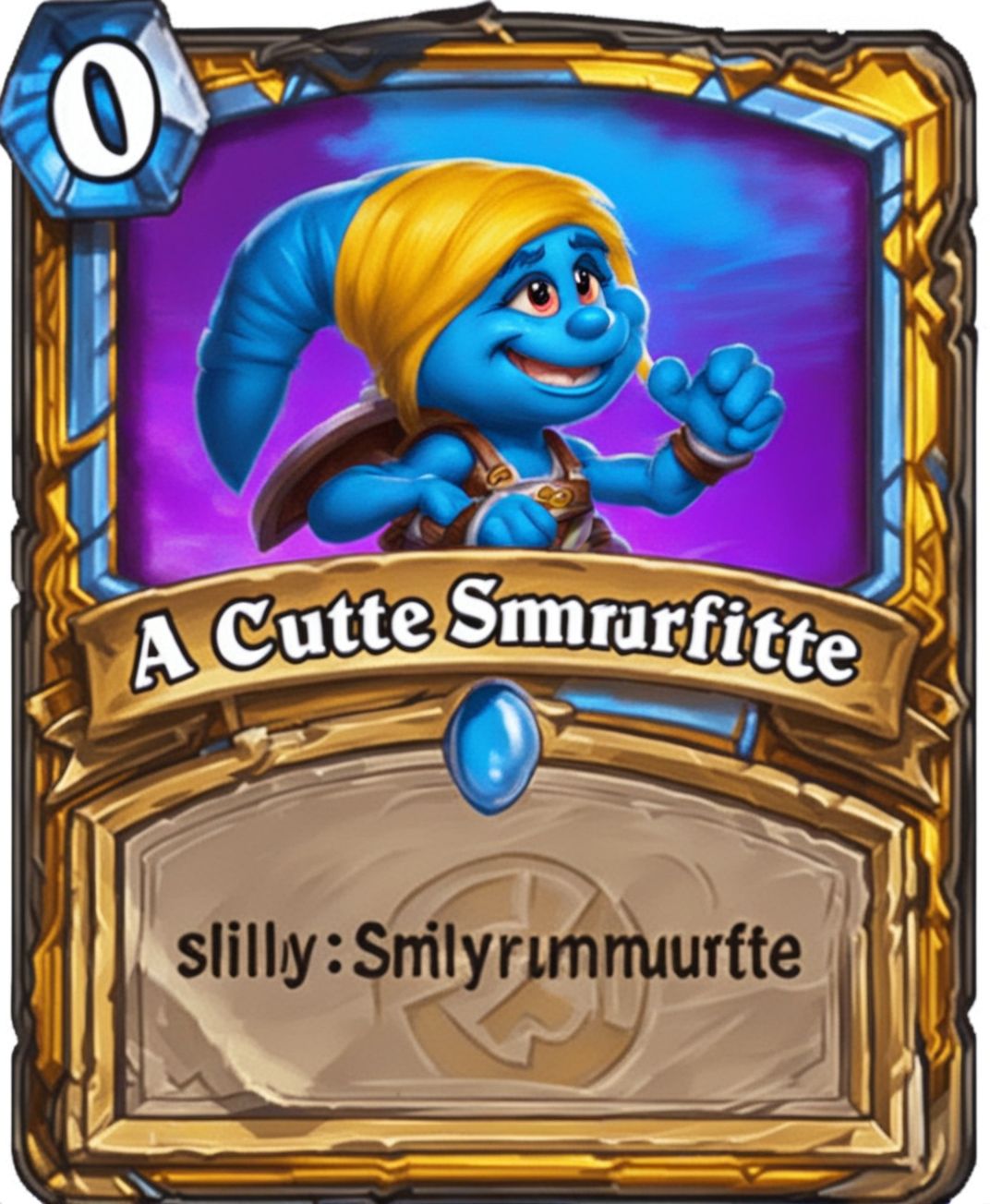 A ((Cute Smurfette)) silly smurf Hearthstone Card  <lora:SDXL-HearthstoneCard-Lora:0.8>