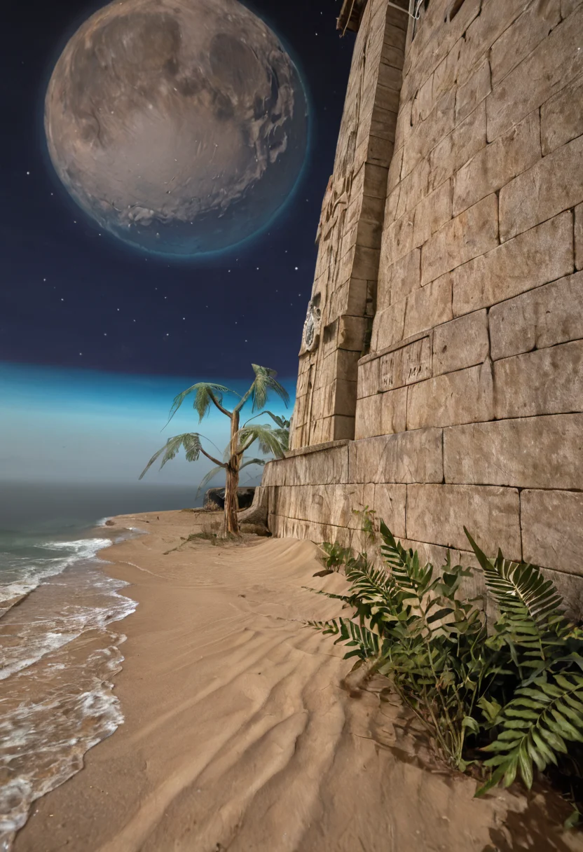 score_9, score_8_up, score_7_up, BREAK, RAW, photo, 8k, very sharp, very detailed, realistic, real, hyper realistic, Photorealistic, real photo,
distant structures, sky, stars, moon, sand, trees, plants, stone wall,
<lora:Unreal Tournament 2004 - Facing Worlds - Sun Blade_epoch_12:0.7> facing3worlds,
