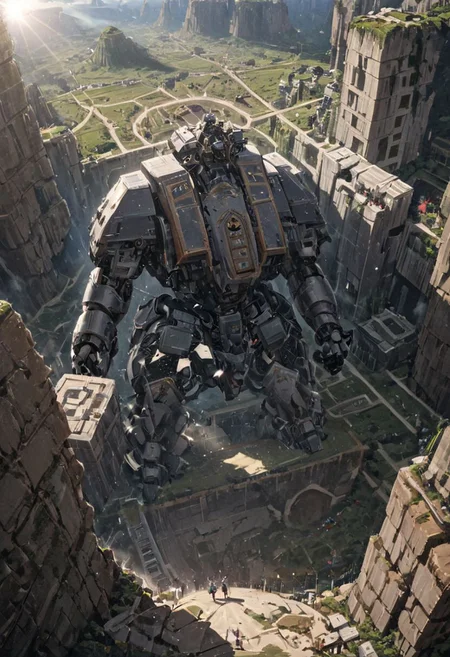 (Huge mecha robots WITH NION totem carry huge stone blocks:1.5),
(Ancient megalithic civilization, Azka Lines, on Easter Island:1.1), (The colonial city of the future, in the mist-filled Grand Canyon, on an unknown Earth-like planet, 2 moon on sky, Spaceship flight connects colonies, waterfulls:1), (Machu Picchu, a mountain settlement, incredibly spectacular:1), (avant-garde, future, reality, science fiction, photorealistic), White limestone with black granite, fountain, waterfall, landmark, square, path, narrow street, (Large Files, Ultra Realistic, 8K, 16k, FHD, HD, VFX, Perfect, Photography, composition, Architecture Sales Photography, Architecture Competition, Ultra High Resolution, Cinematography, High Resolution Image:1), (dramatic lighting, direct sunlight, ray tracing, clear shadow:1), (real landscape:1), (blurred background:1.0), (urban background, more_details) ,
extremely detailed, industrialbuilding, drdnght machine, spstation, mayamaze, caveruinsAerial