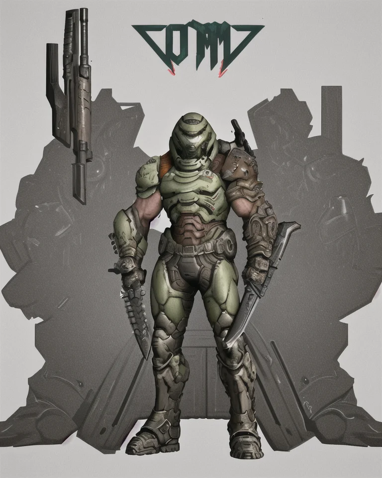 weapon, solo, 1boy, male focus, armor, power armor, helmet, holding, white background, boots, simple background, dual wielding, holding weapon, standing