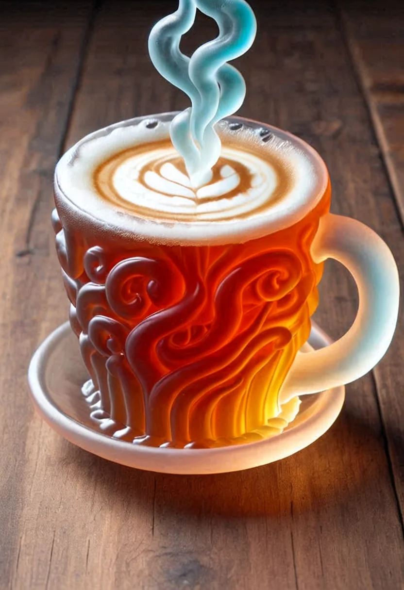 gummymorph, a coffee cup with steam