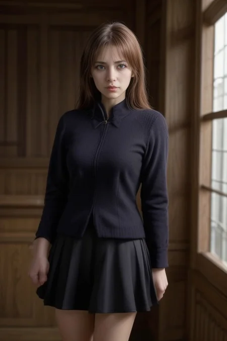 detailxl Photograph Taken on Nikon D750, 8K, athletic figure, Hyperdetailed, hyperrealism, Attractive, Attractive bust girl, asymmetric balance,
embedding:urn:air:sd1:embedding:civitai:222256@250708, embedding:urn:air:sd1:embedding:civitai:222256@250708, score_9, score_8_up, score_7_up, score_6_up, score_5_up, score_4_up, ,masterpiece, perfect face, perfect eyes,hogwarts,library, natural light 1girl,Hermione Grainger, detailed faces,inocent girl, holding books,shy face, (Gryffindor school oufit,skirt :1.1)),locking at viewer , negative_hand,Akaburstyle