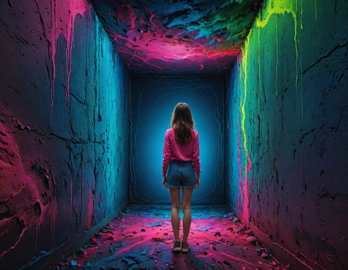 a soul squeezing through a spiritual wall, young girl standing in middle (facing away from viewer:1.3) (in the style of Zdzislaw Beksinski:1.1) <lora:another-bored-particle:0.55>  <lora:add-detail-XL:0.65>, subsurface scattering, ultra hd, 4k, high def, Photorealistic, Hyperrealistic, Hyper detailed, analog style, realistic, masterpiece, best quality, ultra realistic, 8k, Intricate, High Detail, film photography, soft lighting,  heavy shadow