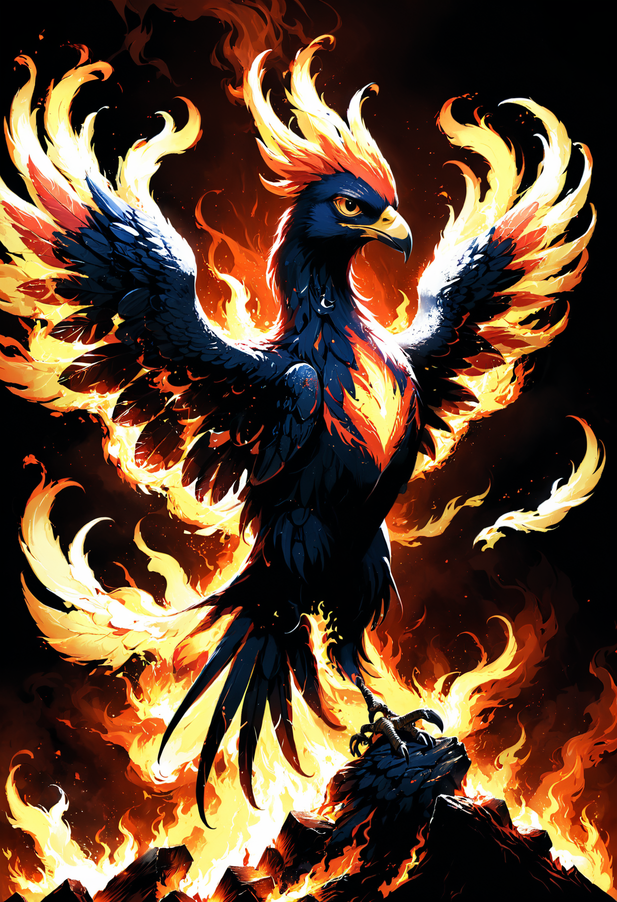 phoenix rising from the ashes, , <lora:add-detail-xl:1> <lora:xl_more_art-full_v1:1>