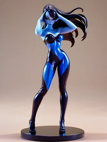 score_9, score_8_up, score_7_up, 1girl, on hand on head, sexy pose, full body, (dynamic pose:1.1), dynamic angle, simple background, front,,
<lora:Inque_character:0.9>, InqueXLP, colored skin, blue skin, black hair, long hair, black eyes, makeup, bodysuit, strapless, <lora:Anime_Figure_P1:0.85> figure