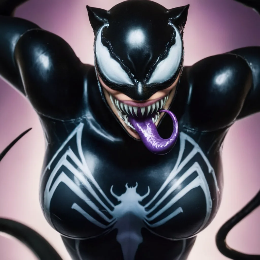 cinematic film still of <lora:Symbiote Style v2:1.2> Symbiote Style
<lora:comic book magazine:1>
a closeup on a woman in a catwoman venom suit with claws and a purple background comic book magazine style, shallow depth of field, vignette, highly detailed, high budget, bokeh, cinemascope, moody, epic, gorgeous, film grain, grainy