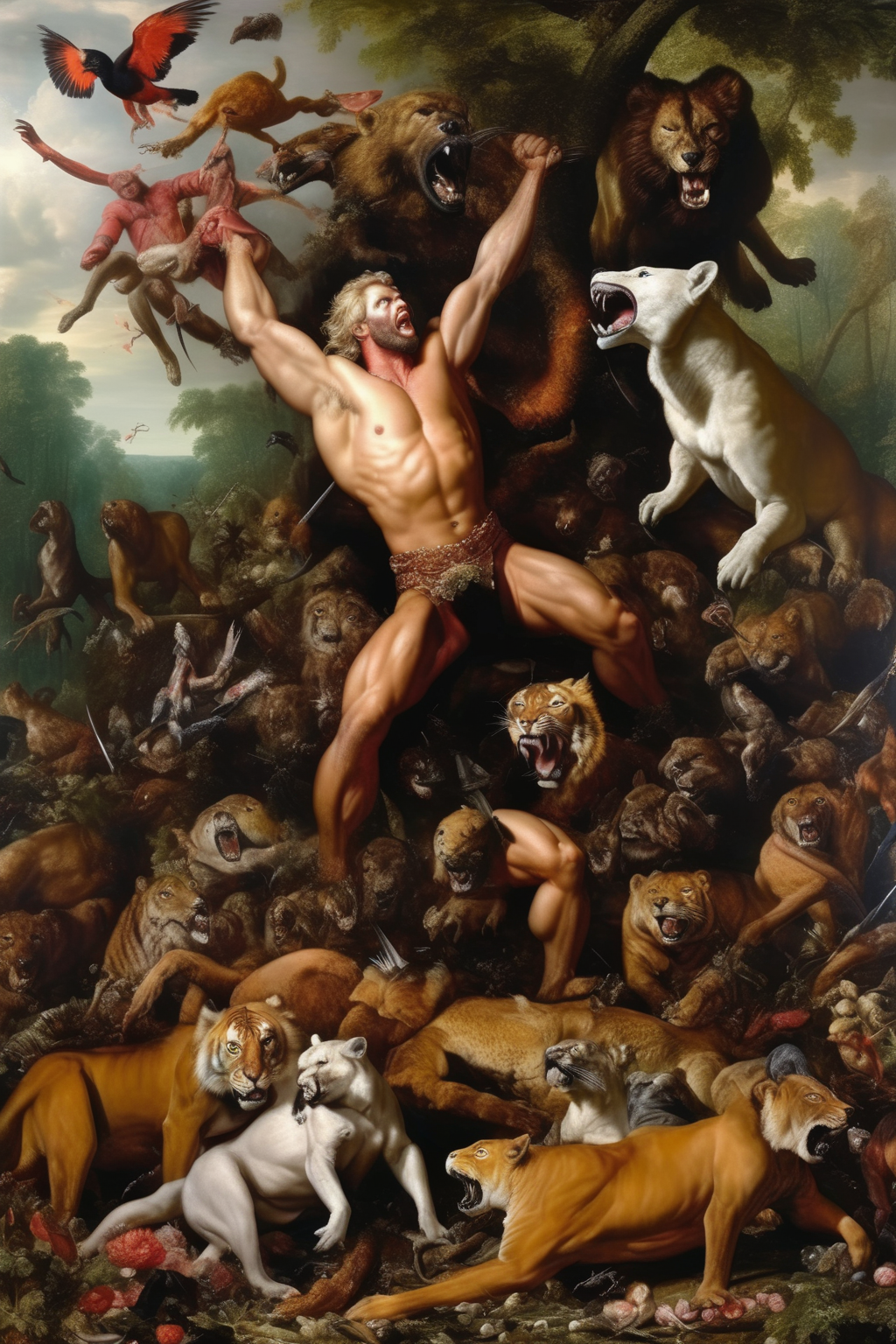 <lora:Jan Brueghel Style:1>Jan Brueghel Style - the continual struggle of man to dominate the chaotic fatality of nature, to make it comprehensible and foreseeable