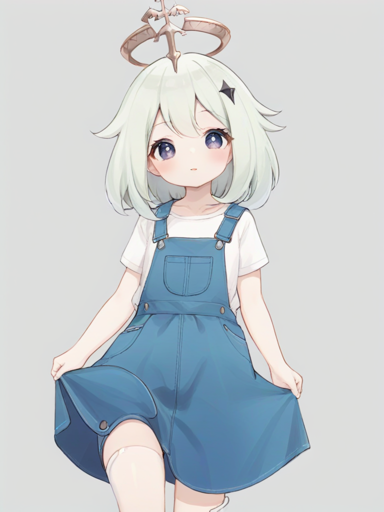 <lora:æ´¾èxl-000006:1.2>,paimeng girl,overall skirt,