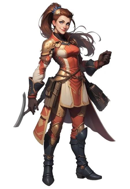 score_9, score_8_up, score_7_up,<lora:xl_more_art-full_v1:0.8>,<lora:add-detail-xl:1>
BREAK
<lora:concept:1>conceptart,1girl, gloves,simple background,standing, smile, brown hair, ponytail, blue eyes, looking at viewer, full body, hair ornament, long hair, black footwear, white background, boots