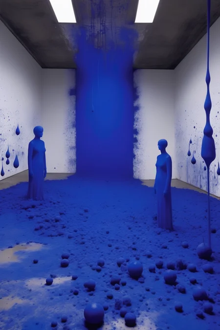 <lora:Yves Klein Style:1>Yves Klein Style - liminal space roschack dream