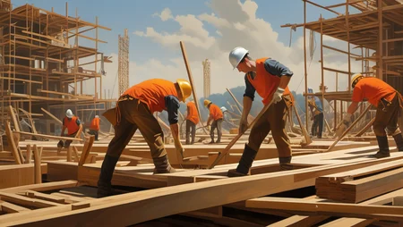 <lora:labor-vx:1.0> ,GWlabor, masterpiece, high quality, high detailed,
illustration of workers working on an construction site, in the style of peter mohrbacher, realistic, detailed rendering, michael malm, orange, lively movement portrayal, wood, uhd image