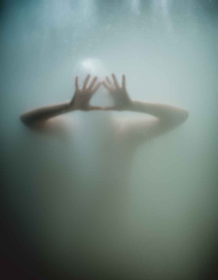 cinematic film still a woman's body is shown through a ((wet foggy glass:1.2))window, hot shower steam, underwater:1.2, air bubbles, Fiona Stephenson, swirling mist, art photography . shallow depth of field, vignette, highly detailed, high budget, bokeh, cinemascope, moody, epic, gorgeous, film grain, grainy