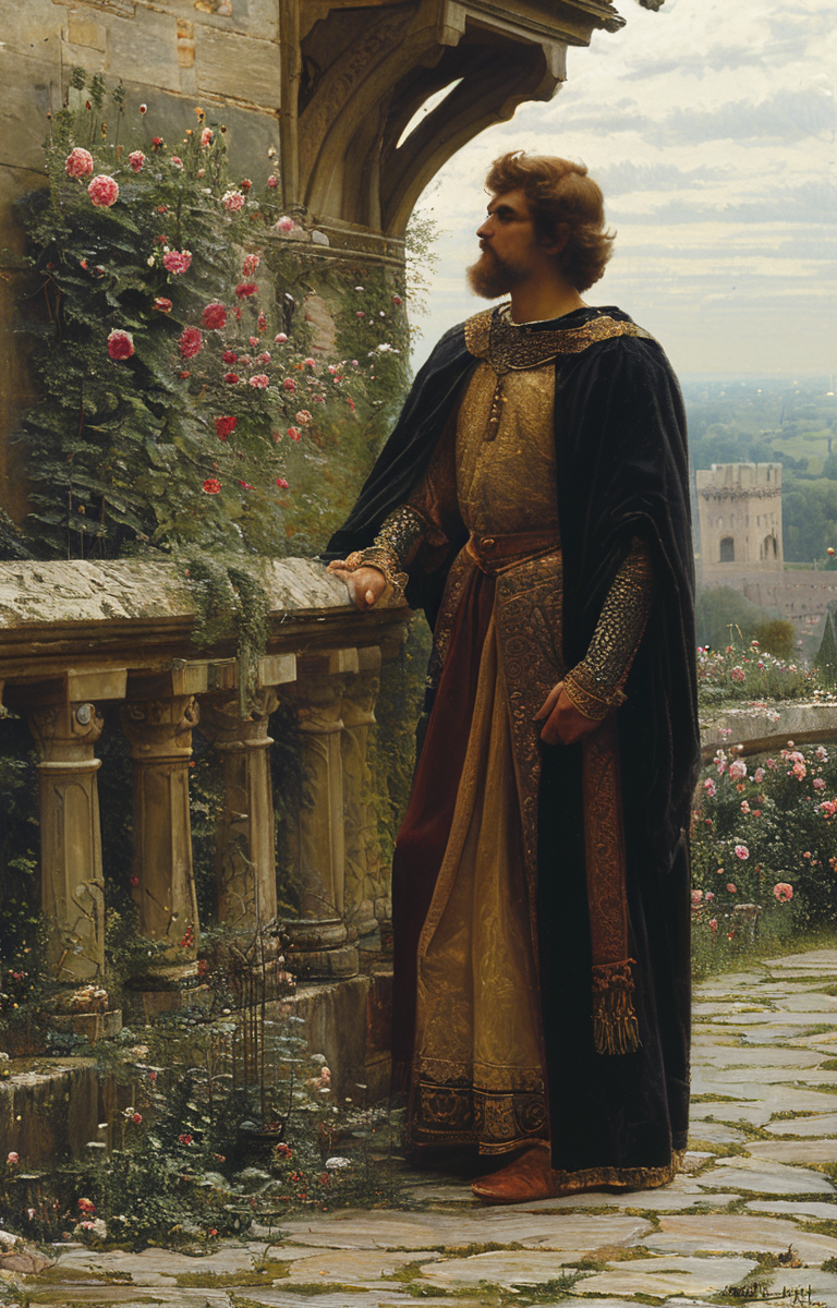 masterpiece,best quality,<lora:tbh201-sdxl:0.9>,illustration,style of Edmund Leighton
 portrait of noble man