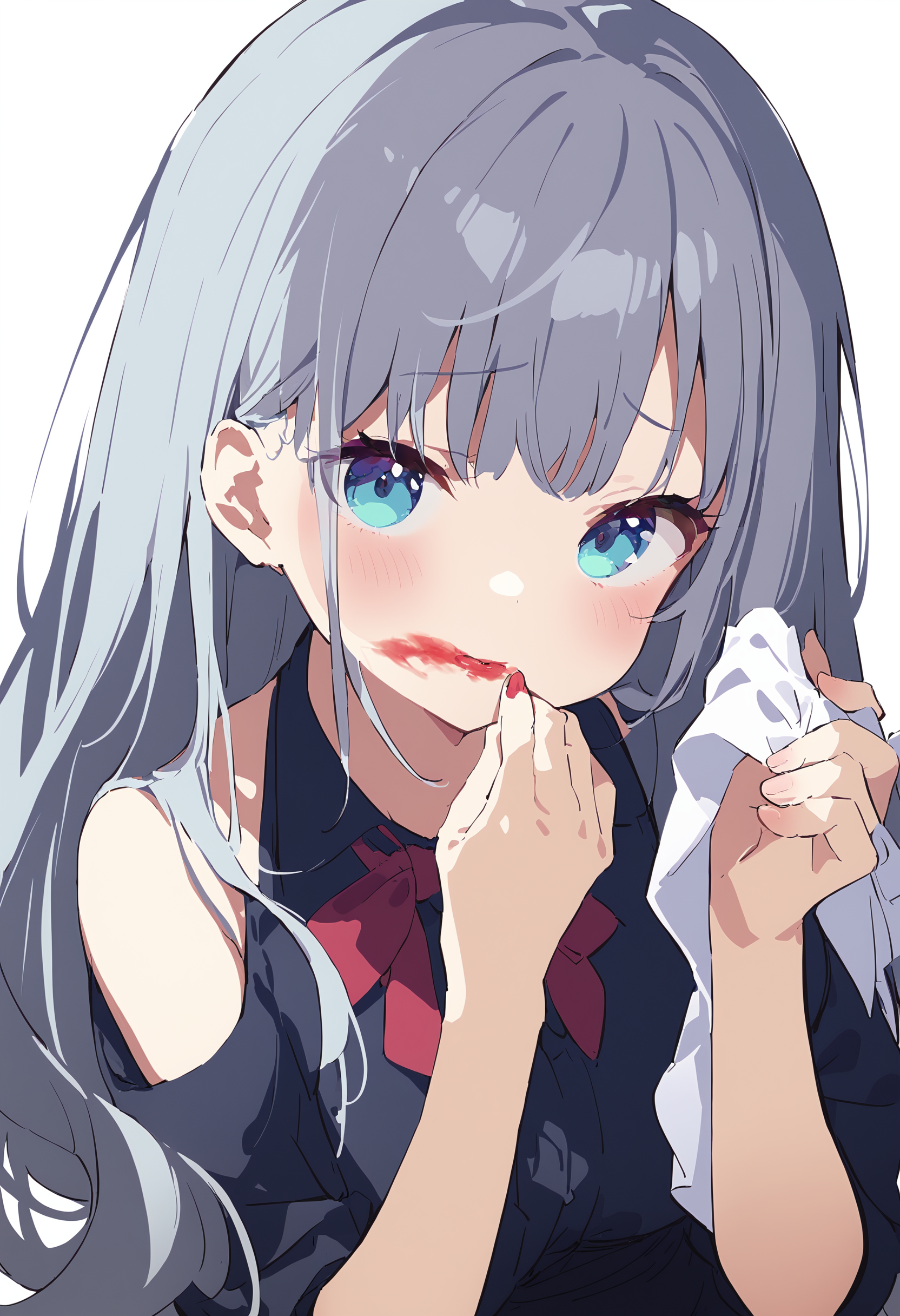 1girl,[kedama milk, fuzichoco, mamyouda, sy4, ogipote | mamyouda, aiko \(kanl\), torino aqua  | maccha \(mochancc\)],
solo,wiping face,dynamic_angle,<lora:smeared lipstick_XL_bx-v1.02:1>,smeared lipstick,
masterpiece,great quality,best quality,newest,recent,absurdres,