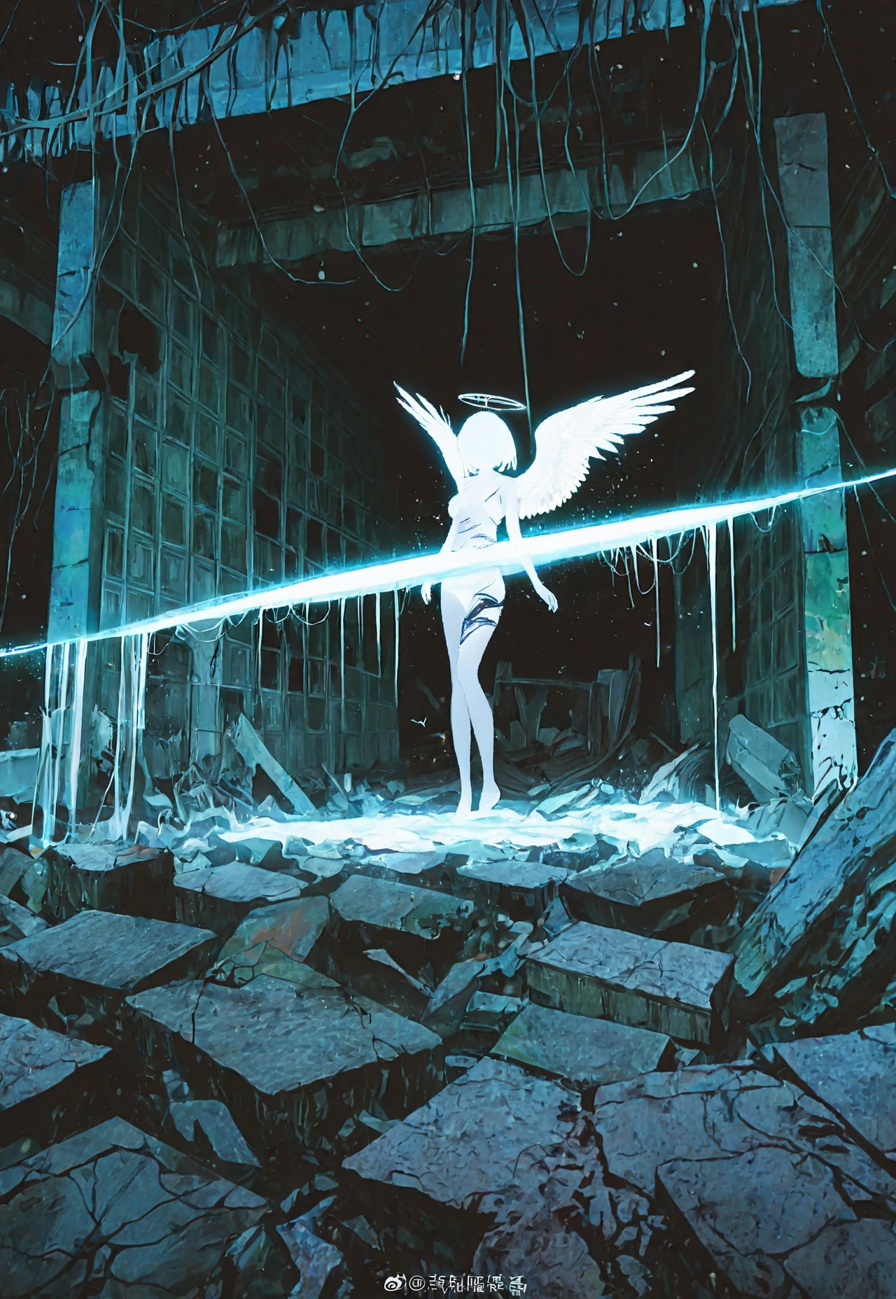 (artist:marvin \(omarvin\)),(artist:toshiasan),(artist:xiangyun),artist:banishment,(surreal:0.8), scenery, (revealing layer:1.1),anime screenshot, cinematic,mysterious,1girl, white wings, ruins, drapery, masterpiece, best quality, very aesthetic, absurdres, newest
