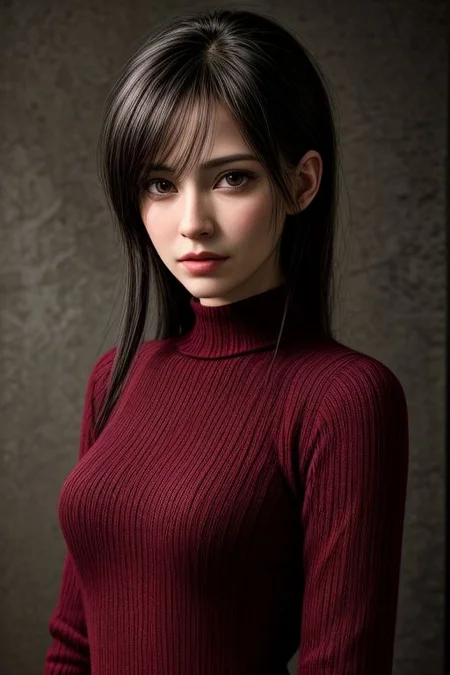 Hypersexual, hyper pretty woman, woman is 30 years old, milf, flowers in hair, wear long closed knitting dress, red dress, (red openwork knitting eyes mask:0.2), medium breast, hyper realistic,