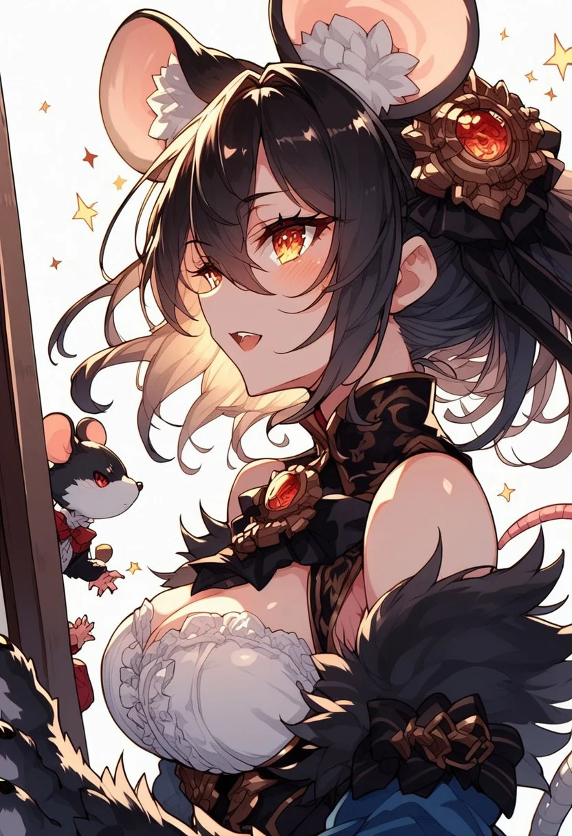 source_anime, detailed eyes, dynamic angle, dynamic pose, random emotion,
expressiveh,
detail backround,
BREAK
sharp style, dim lighting, dynamic angle, sunset_light,
random pose, random emotion, side view, side angle, mirror, upper body,
BREAK
(Masterpiece), (expressive eyes), 1girl, eyes wide open,
Giant mouse, animal arms, animal legs, thighhigh fur, mouse ears, prehensile tail,
(score_9, score_8_up, score_7_up),
<lora:MGE_V5.0:1.2>
BREAK
detailed eyes,