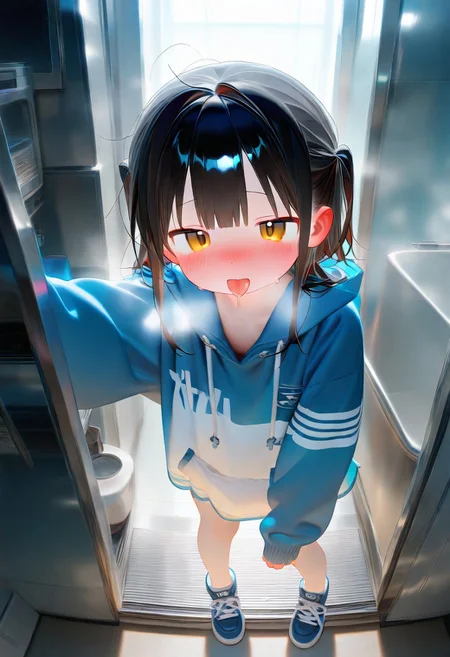 (zuppu11), xi410, 748cm, alens, nyalia, kyomu, 1girl, masterpiece, best quality, very awa, very aesthetic, absurdres, sensitive, looking at viewer, blushing, steamy breath, tongue out, drooling, full body