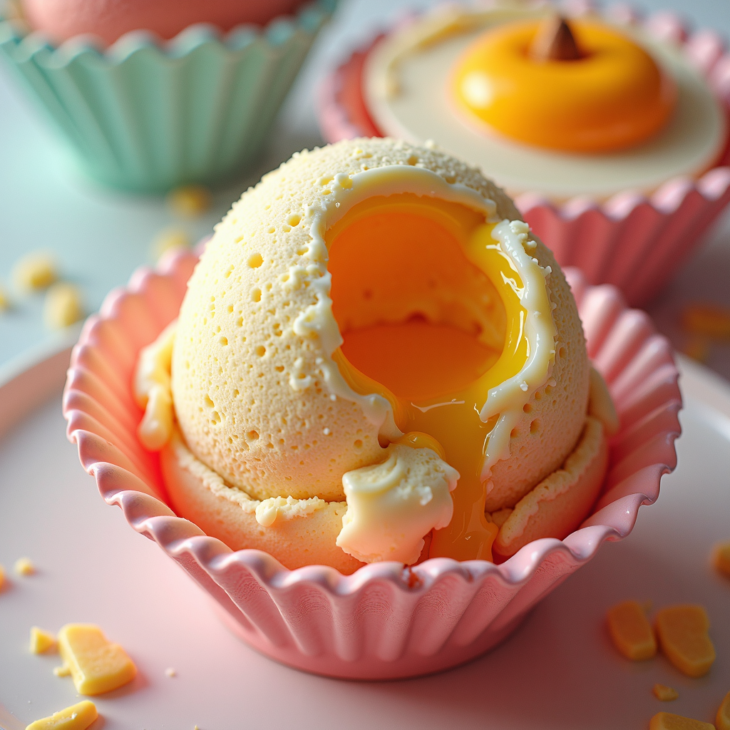 a professional (film grain:1.2) photography of a made entirely out of ice cream GelatoStyle Egg<lora:GelatoStyleFlux:0.5>